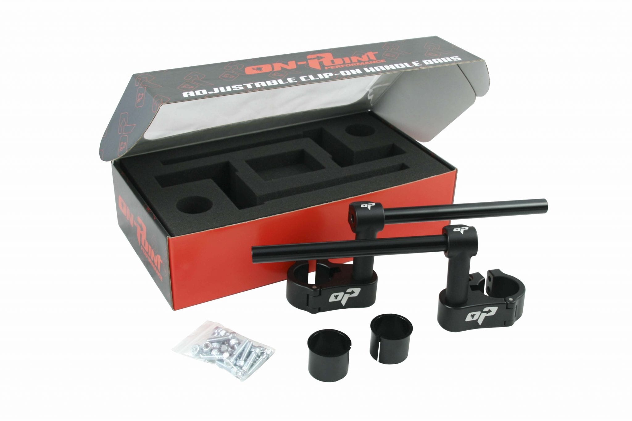 FXCNC Motorcycle Clip-On Handlebars – 7/8 Inch, 31-55mm Mount Clamps, Billet Aluminum